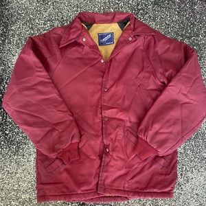 Vintage Men’s Medium Duckster Sportswear Jacket Red Burgundy Maroon Windbreaker